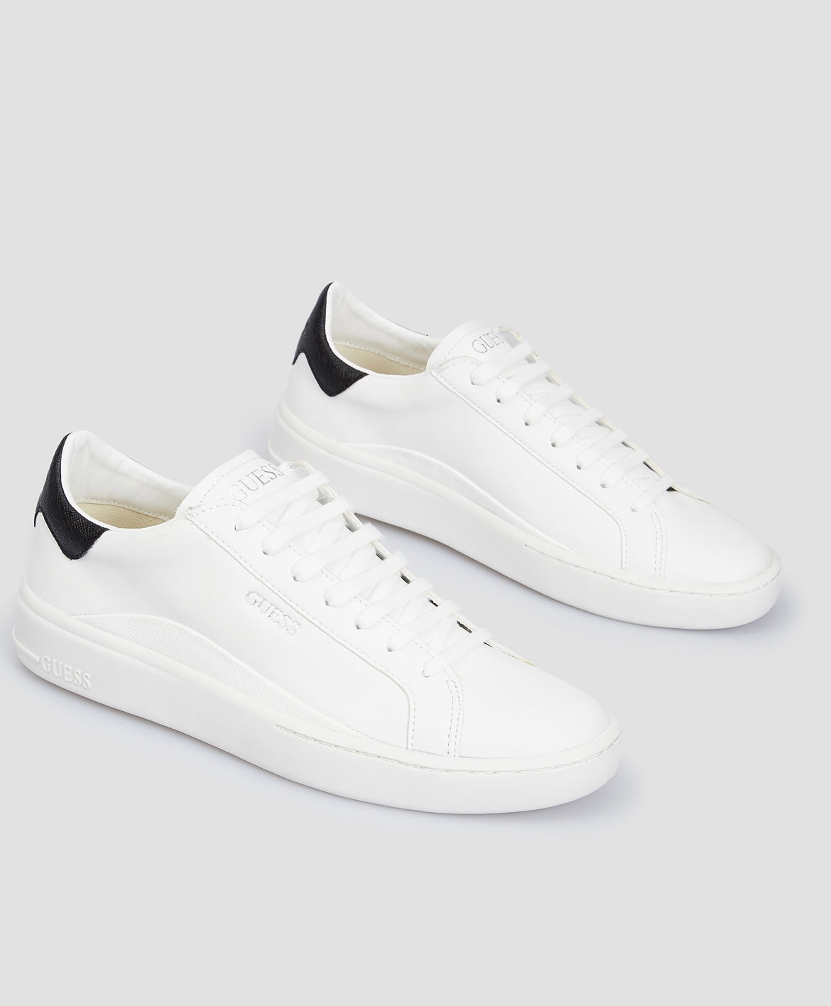 Guess Men’s White Leather Sneakers FM8VERLEA12