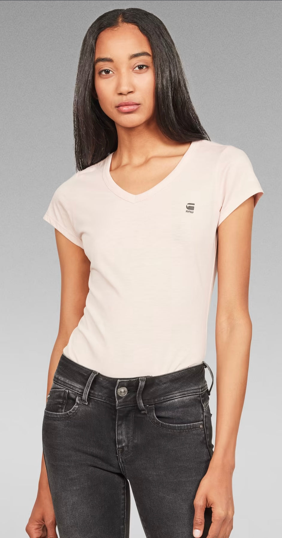 G-Star Raw Eyben Slim V T Women T-Shirt NY Jersey D04434-2757-7176