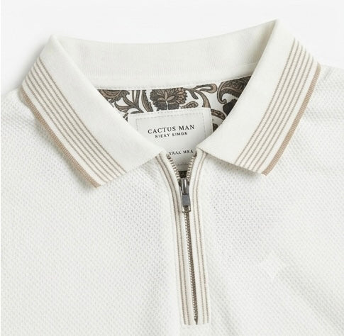 CACTUS MAN BEIGE MEN’S POLO T-SHIRT