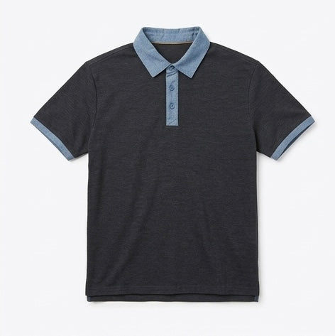 DENIM AND FLOWER BLUE MEN’S POLO T-SHIRT