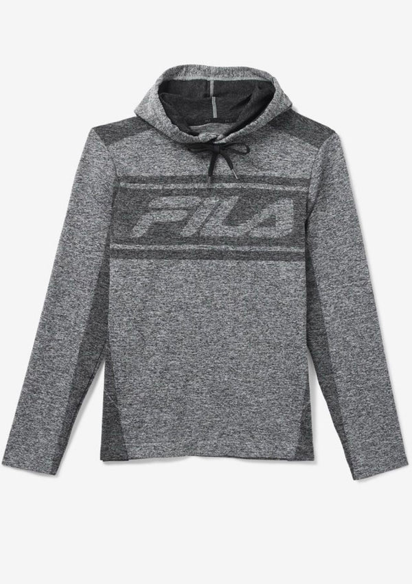 FILA Sawyer Engineered Hoodie 'رمادي / أسود' - (FM118684-001)