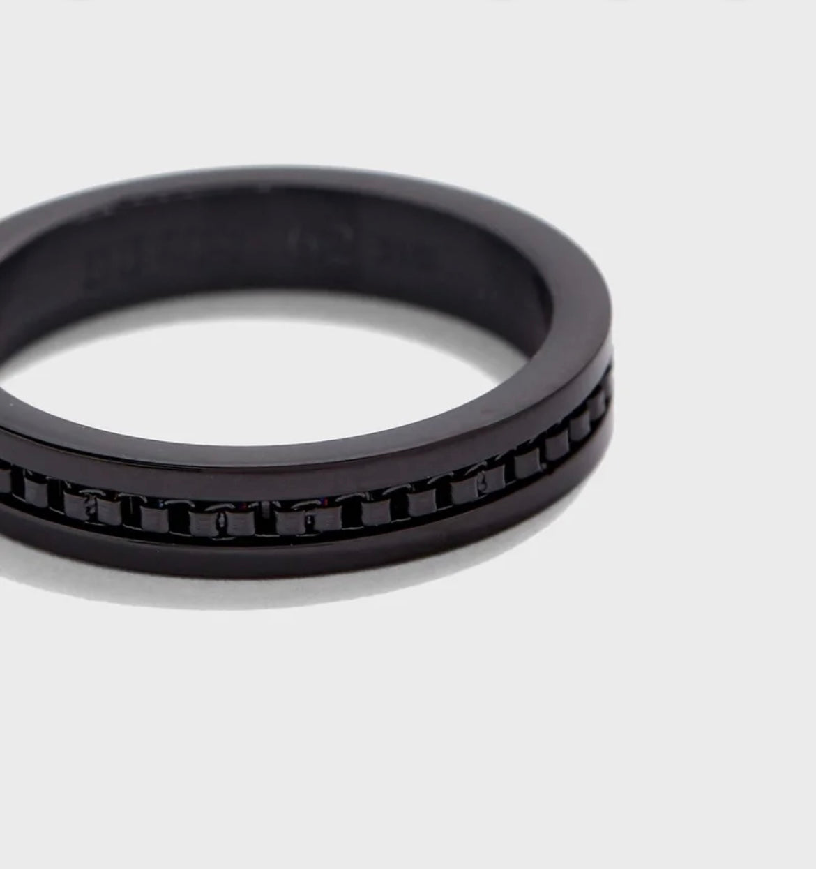 Guess Black Thin Band Ring Stainless Steel Black UMR78006-64