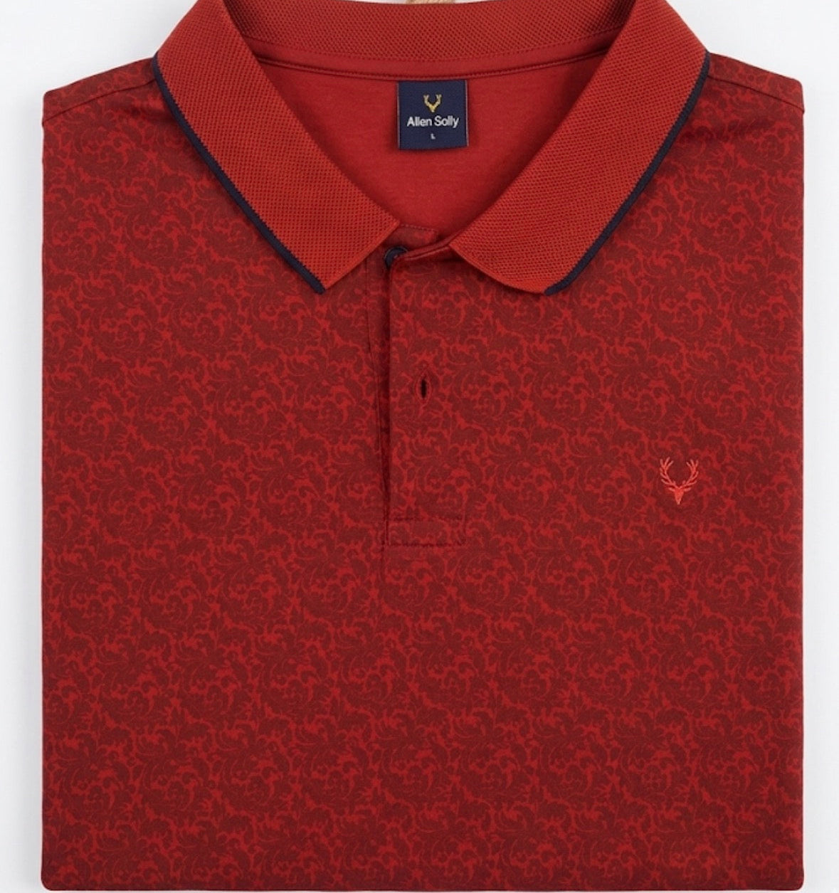 ALLEN SOLLY LIGHT RED TEXTURED SHIRT MEN