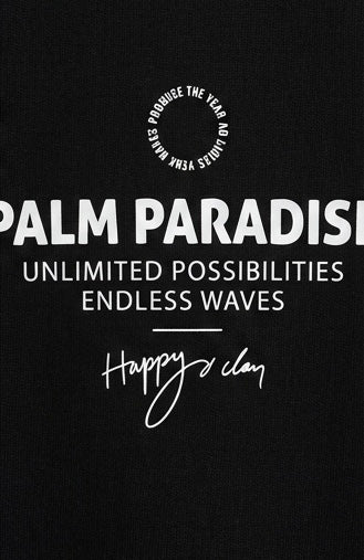 DENIM AND FLOWER BLACK PALM PARADISE T-SHIRT