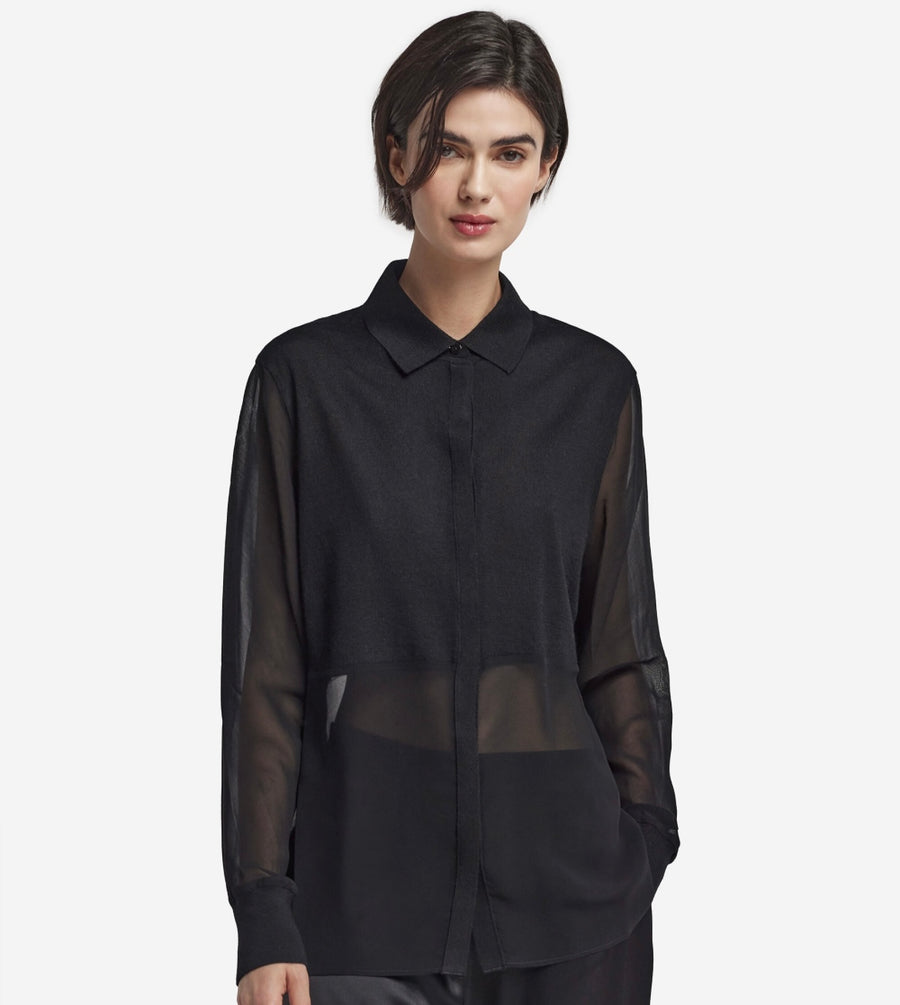 G-Star Raw Delina Bf Shirt L/S Wmn DK Black Bronx Voile Women