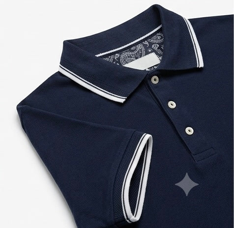 DENIM AND FLOWER NAVY POLO MEN’S T-SHIRT
