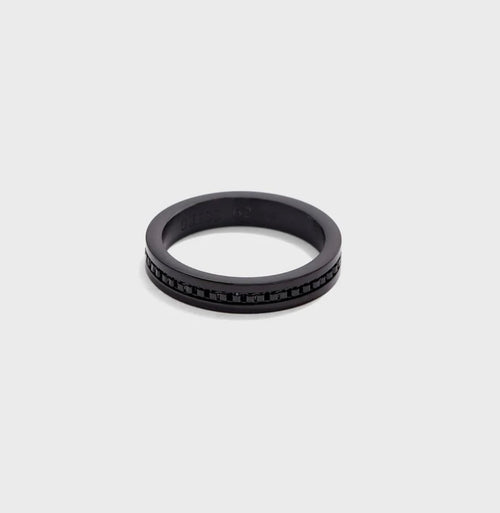 Guess Black Thin Band Ring Stainless Steel Black UMR78006-64
