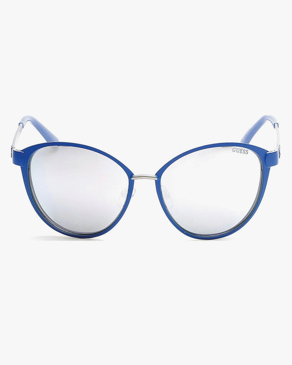 Women's Matte Blue Smoke Mirror Sunglasses - UV Protection