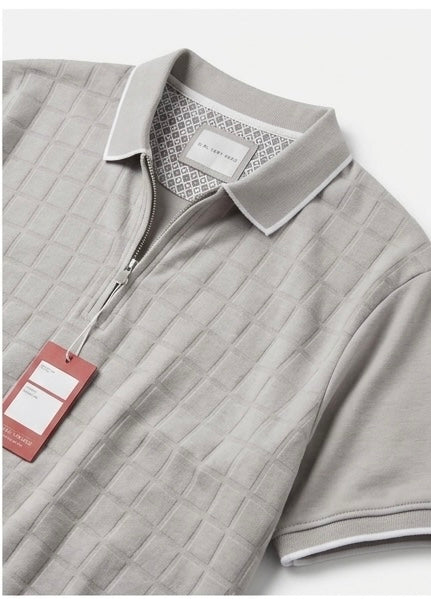 DENIM AND FLOWER GREY MEN’S POLO T-SHIRT