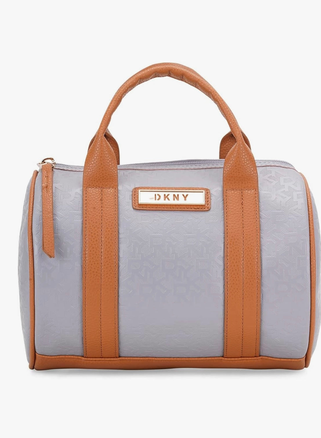 DKNY Autograph Sports Utility Duffle Bag with Zip Closure Grey