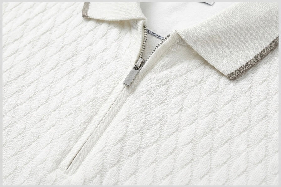 DENIM AND FLOWER WHITE MEN’S POLO T-SHIRT
