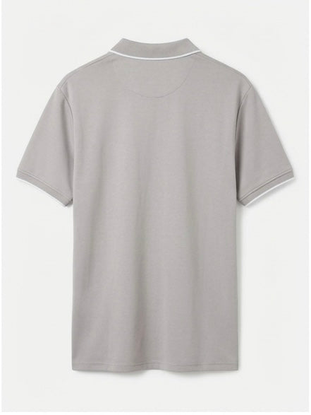 DENIM AND FLOWER GREY MEN’S POLO T-SHIRT