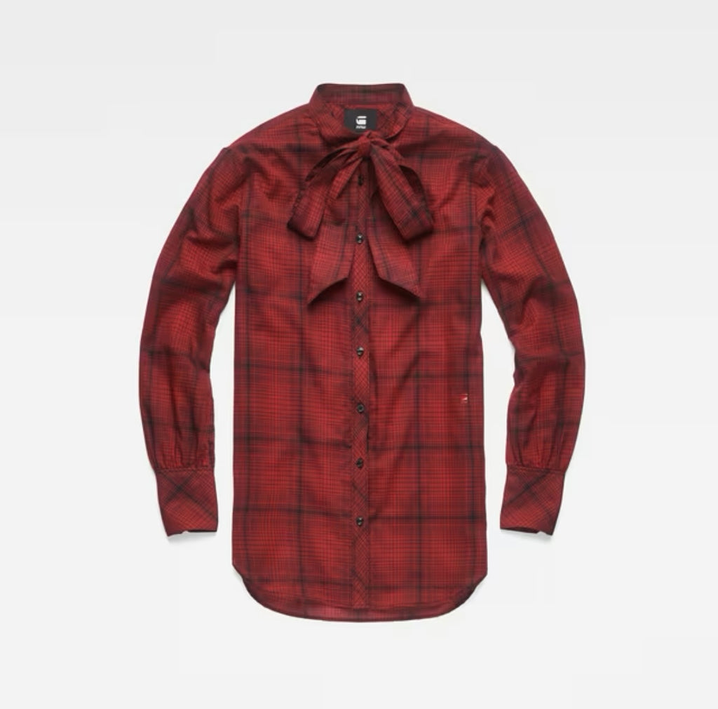 G-Star Raw Deline Bf Bow Blouse Wmn L\S DK Black/DK Baron Check Lt Wr Dorothy Bevis Check