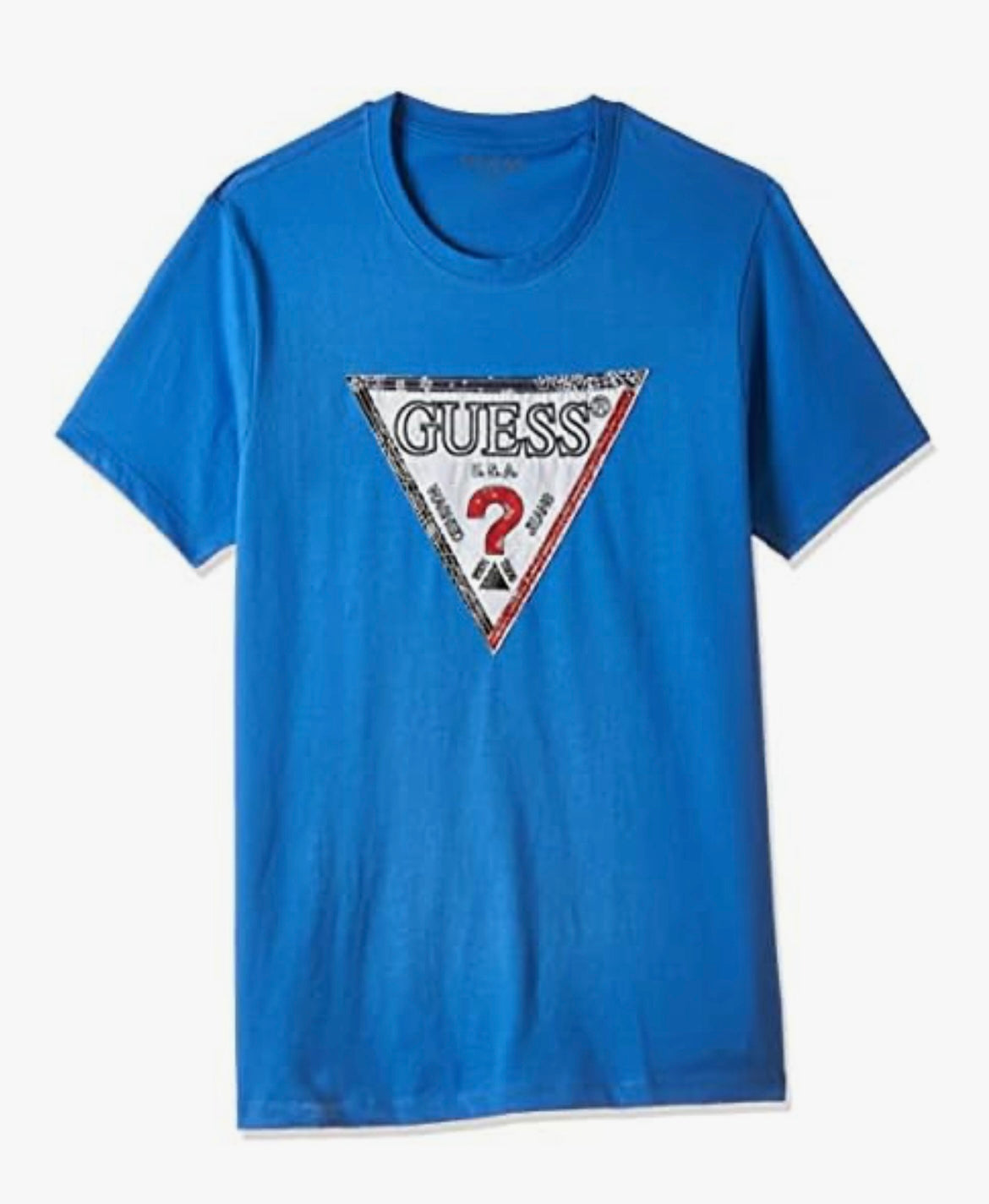 GUESS BLUE MEN’S TRIESLEY TRIANGLE LOGO T-Shirt M1RI72K8FQ1-G7DQ