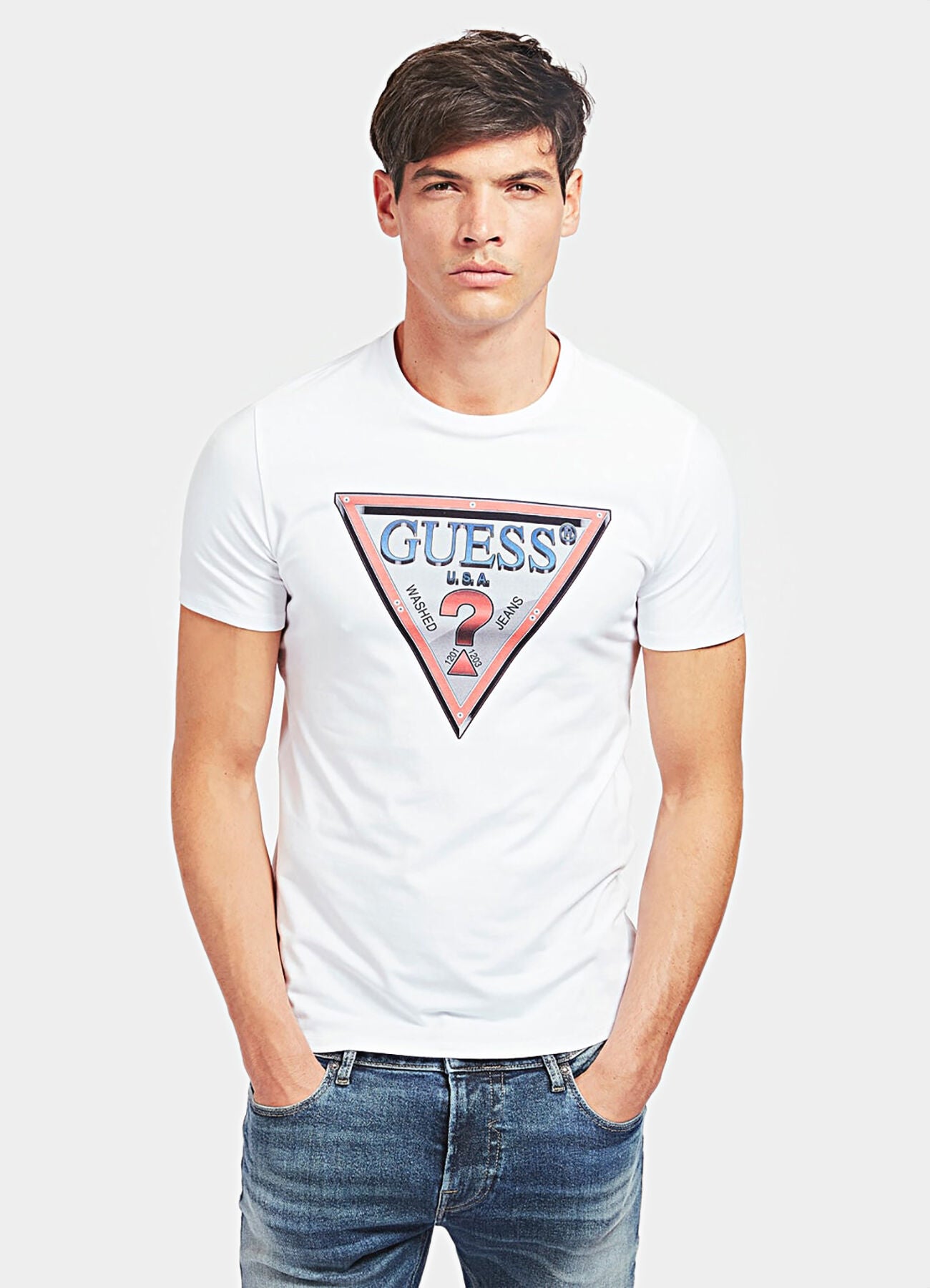 GUESS FOLLOW US Tee White