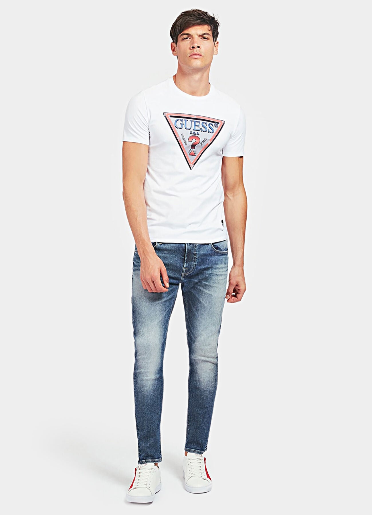 GUESS FOLLOW US Tee White