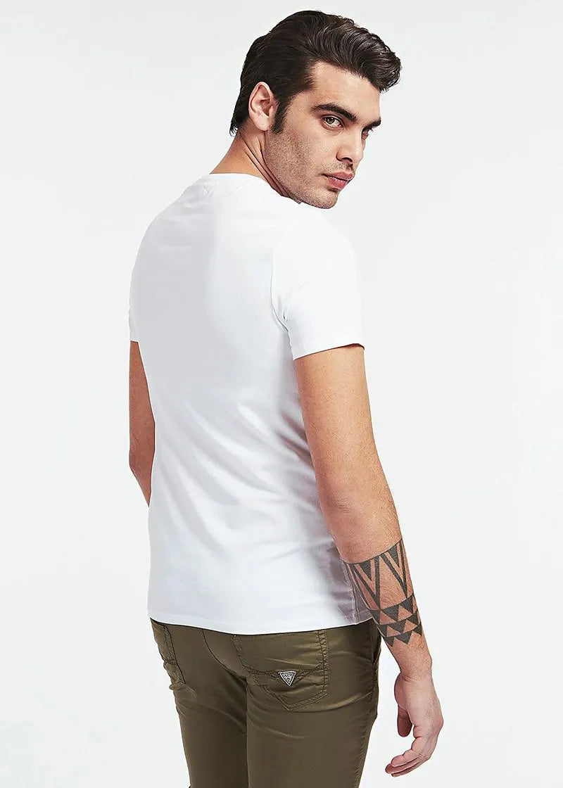 GUESS Men's FRONT LOGO T-Shirt White