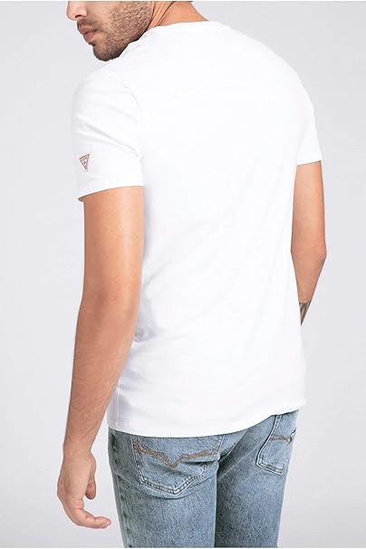 GUESS Men's FRONT LOGO T-Shirt White