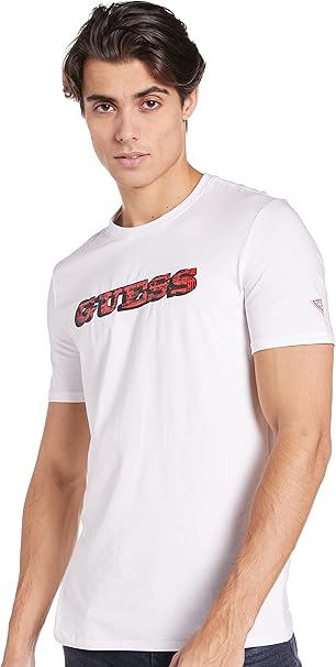 GUESS Men's FRONT LOGO T-Shirt White