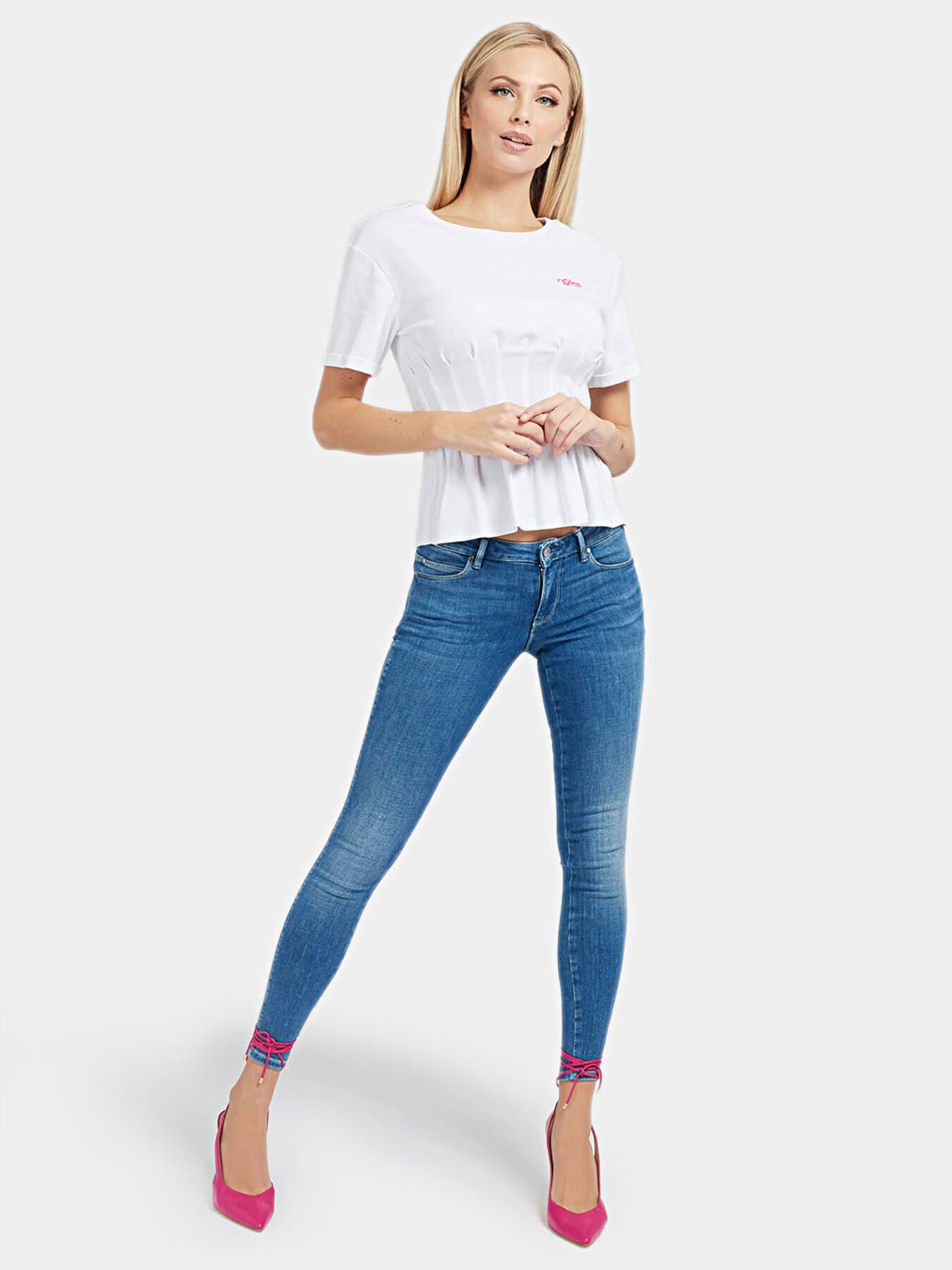 GUESS WOMEN DENIM PANTS W1RAJ2D4AK3-ALBM