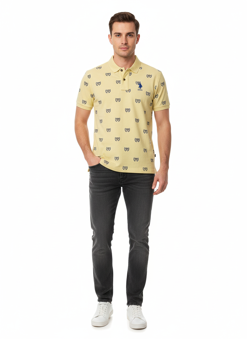 U. S.POLO ASSN SINCE1890 LIME YELLOW T-SHIRT