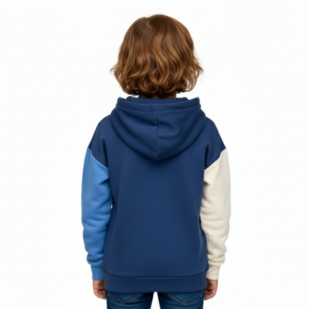 K-D Kids Hoodie, 8-16Yrs, Navy Color Block