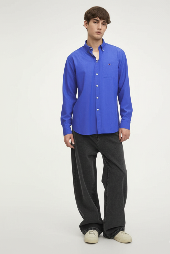 Tommy Hilfiger Men’s Long Sleeve Shirt, BLUE