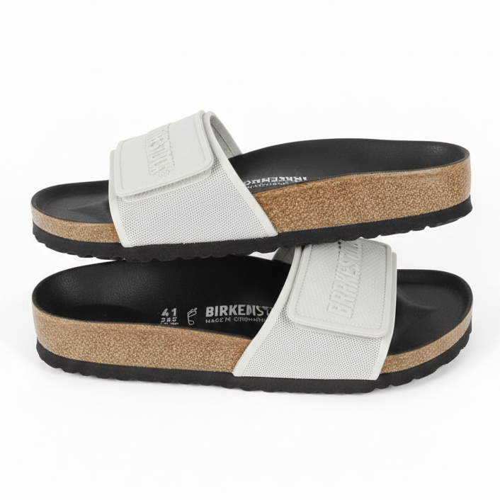 Birkenstock Tema Microfiber Gray Slide Sandal ( WITHOUT BOX )