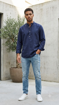 G-Star RAW Pull-On Band Collar Shirt