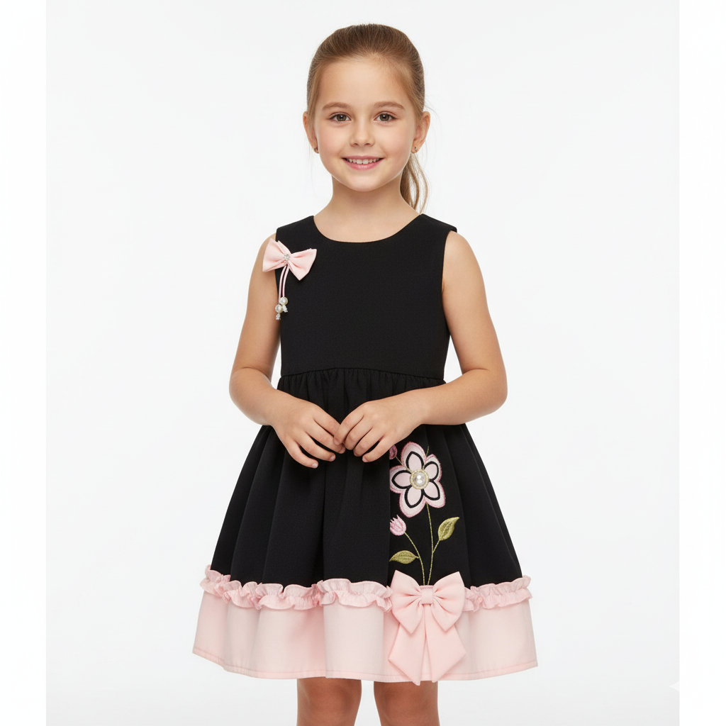VIB toddler dress Navy blue pink