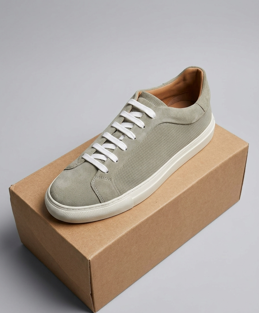 Massimo Dutti 'Olive Green' Sneakers - White Laces