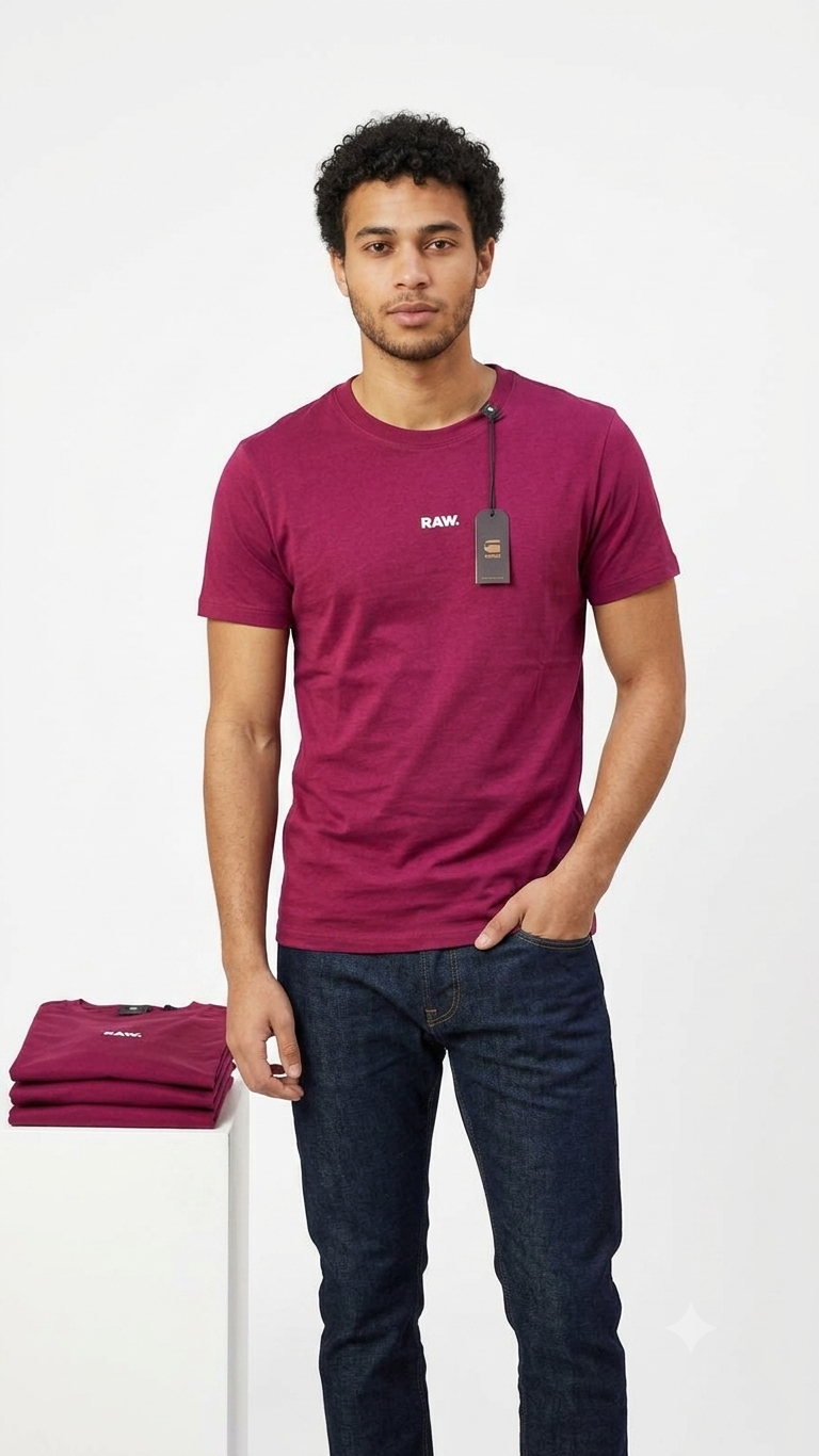 gstar magenta tshirt small raw logo