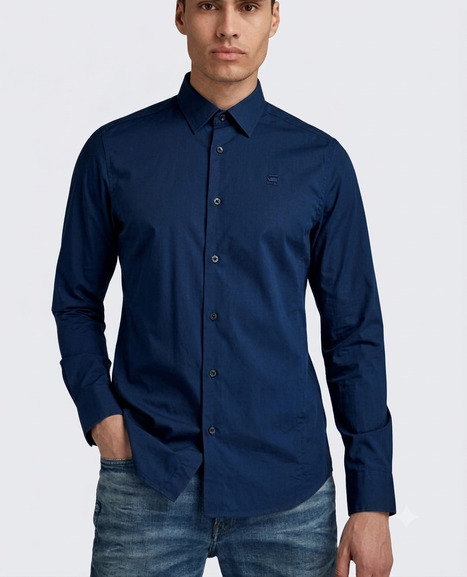 GSTAR MENS LONG SLEEVE IMPERIAL BLUE