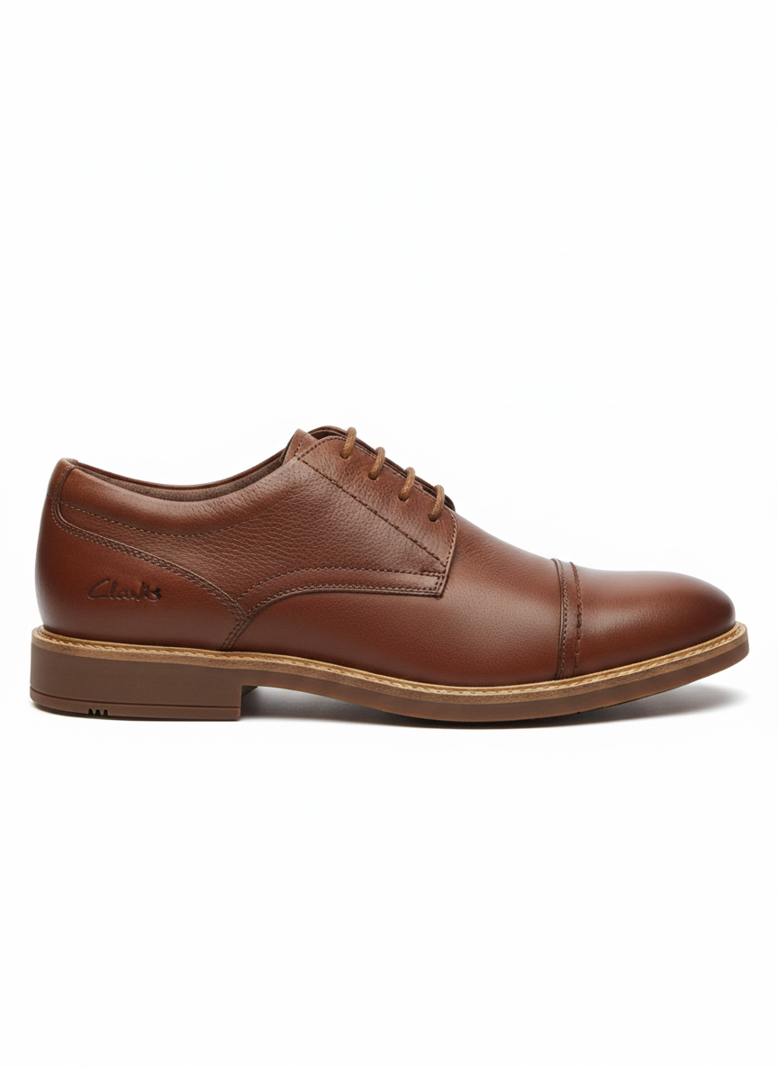 Clarks Atticus Cap Men's Leather Oxford Dress Shoes – Classic Cap Toe Formal Footwear