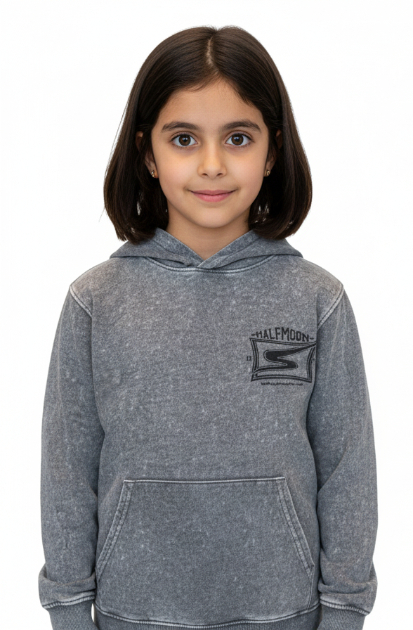 Anko Kids Hoodie, Unisex, 8-16Yrs, Grey Acid Wash