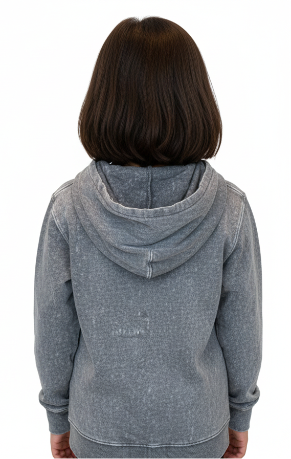 Anko Kids Hoodie, Unisex, 8-16Yrs, Grey Acid Wash