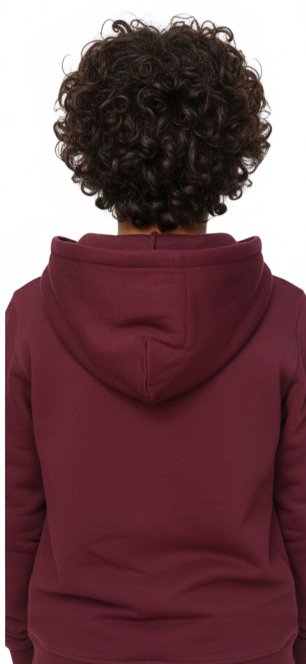 MTA Sport Kids Hoodie, 8-16Yrs, Solid Burgundy Fleece