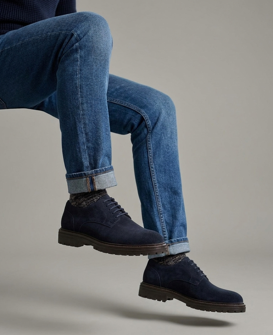 MASSIMO DUTTI Split Suede Derby Shoes