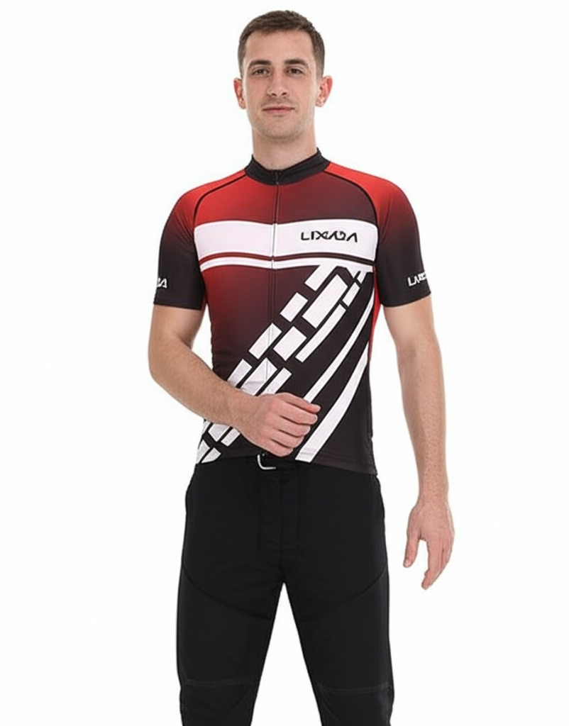 Lixada Men's Cycling Clothes Set Quick Dry Short SleeveJersey Shirt Tops 3D Cushion Padded Riding Bib Shorts Tights Pants