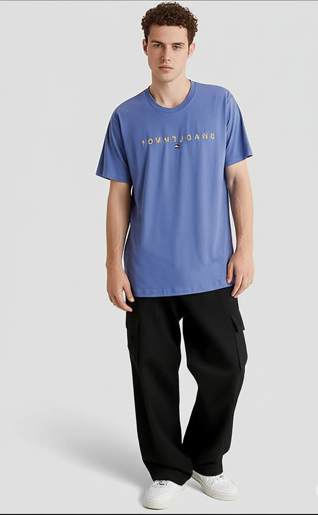 Tommy Jeans Men’s Light Purple Cotton T-Shirt