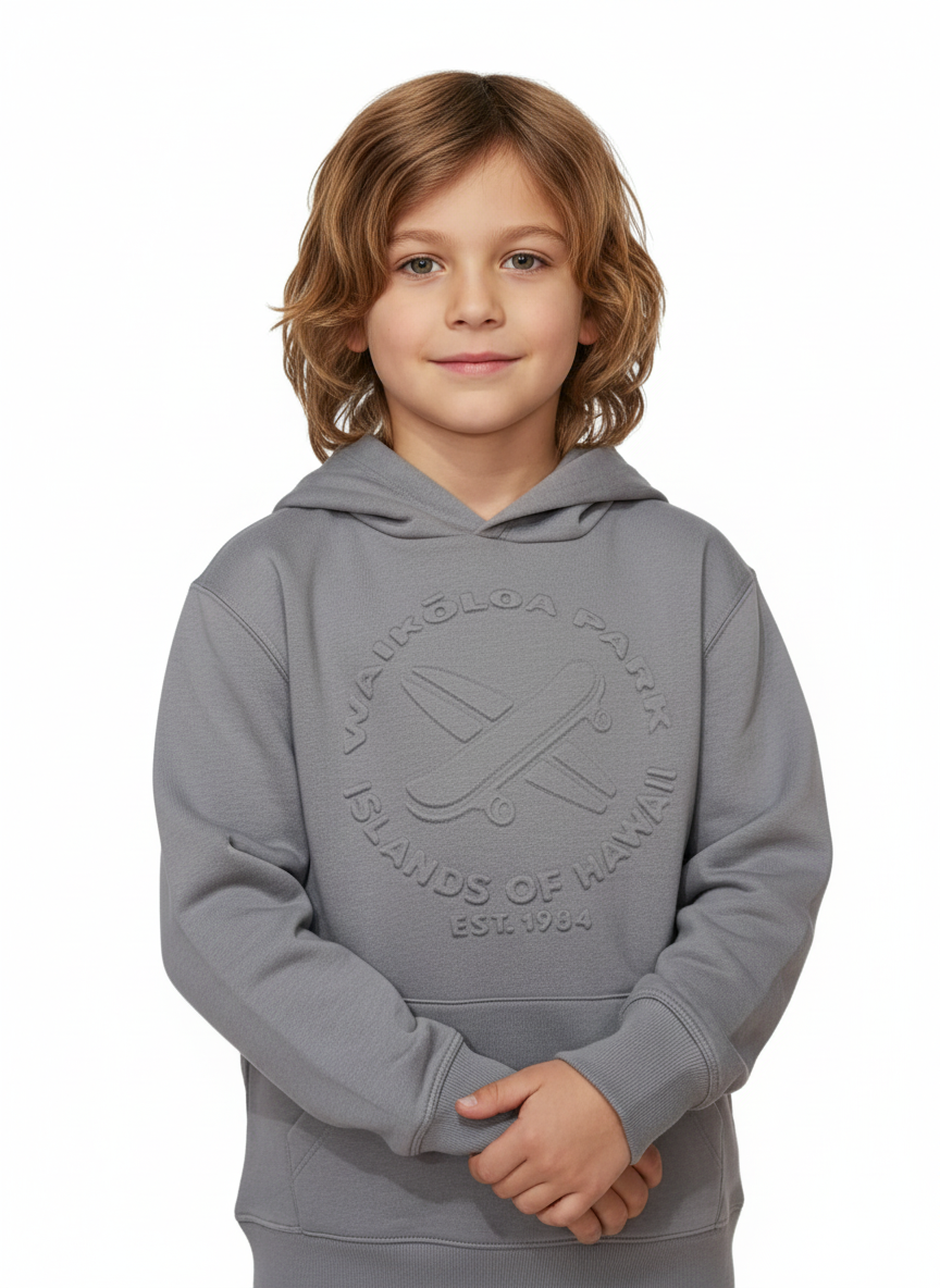 Colourful Planet Colourful Planet Kids Hoodie, 6-20 Yrs, Solid Grey