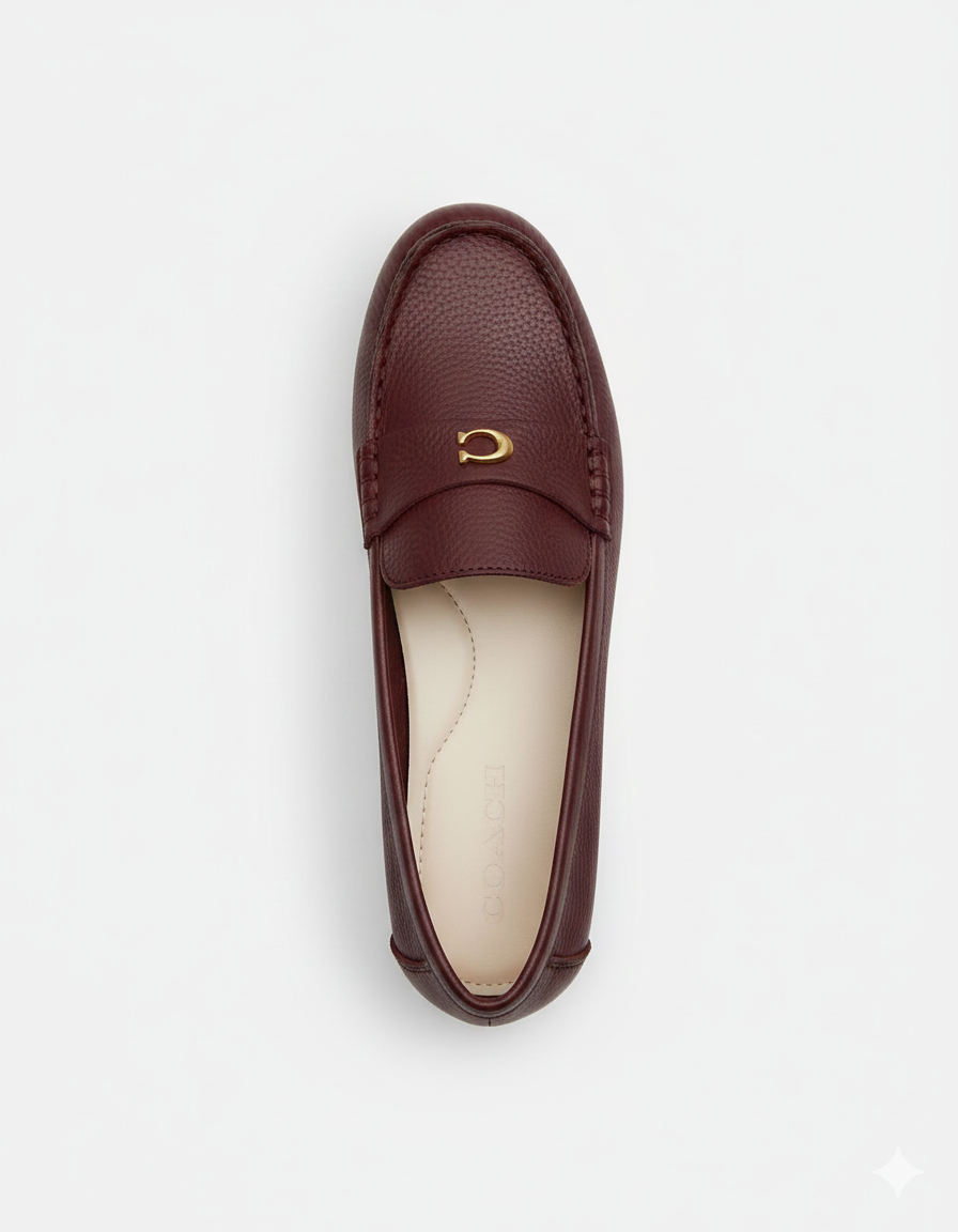 Coach Jocelyn Leather Loafer Maroon