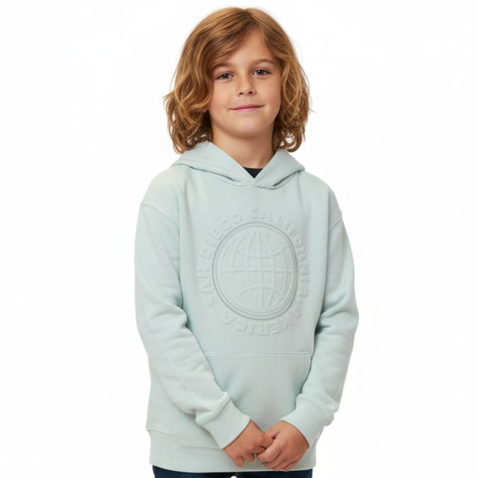 NWT Boys Hoodie, 8-16Yrs, Mint Embossed Graphic