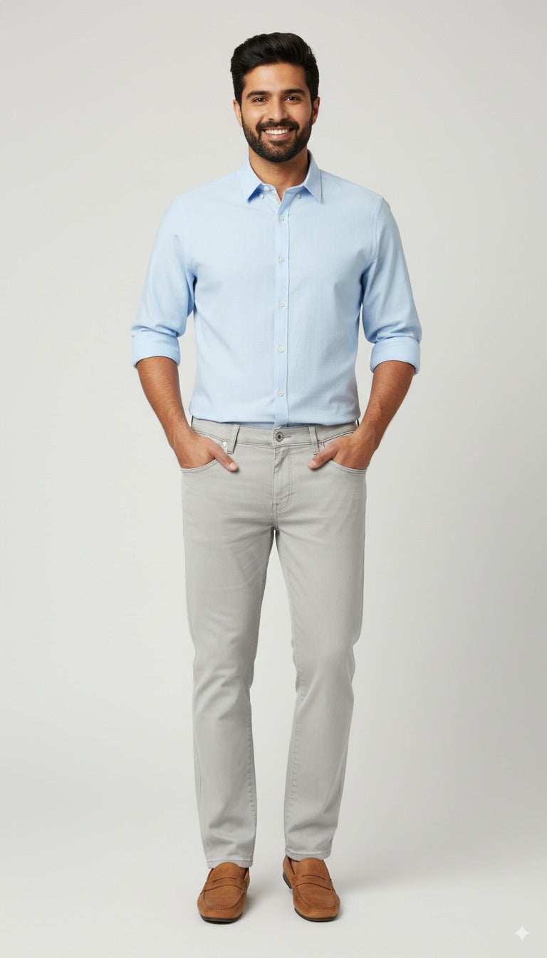 DENIM CO LIGHT GREY STRECTH JEANS