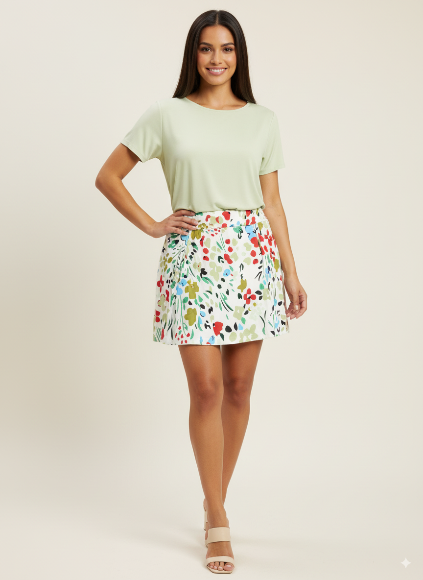 bulletgxll Tropical Leaves women's High waisted swim skirt