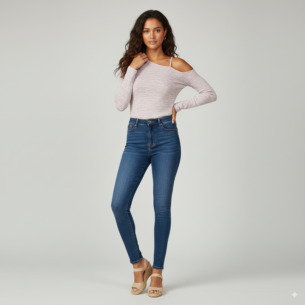 MISS SHOP PURPLE AND WHITE WOMEN'S TOP