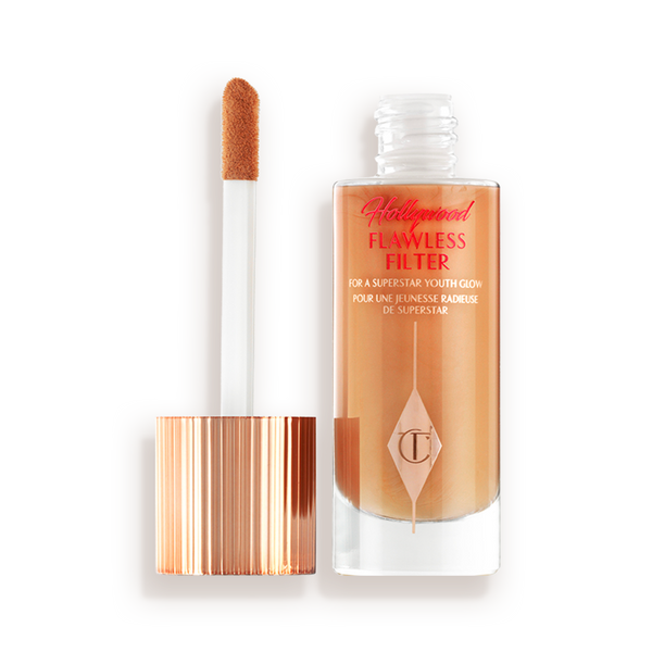 Charlotte Tilbury Hollywood Flawless Filter 5.5 Tan - open bottle with applicator
