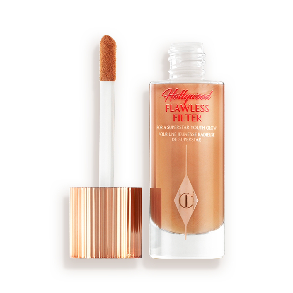Charlotte Tilbury Hollywood Flawless Filter 6 Tan - open bottle with applicator