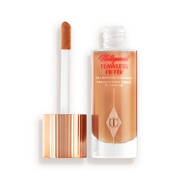 Charlotte Tilbury Hollywood Flawless Filter 6 Tan - open bottle with applicator
