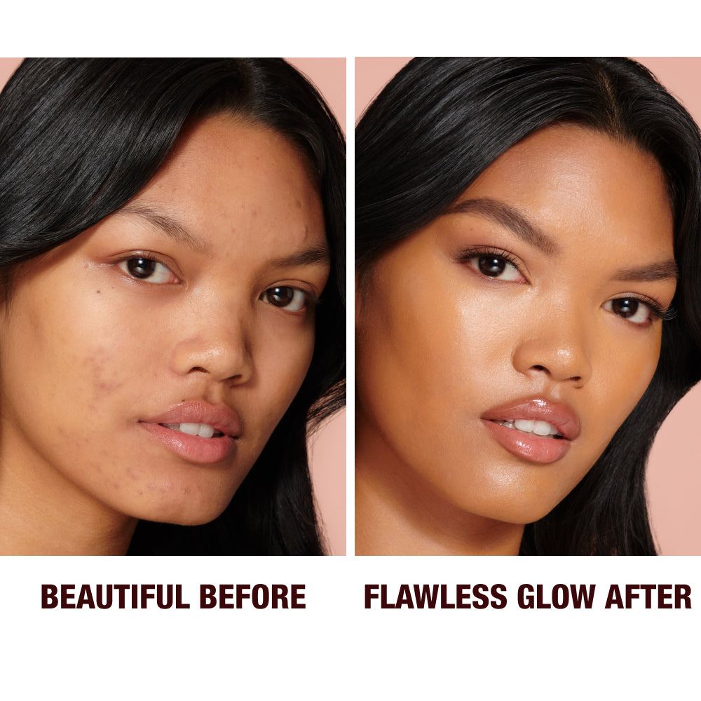 Charlotte Tilbury Hollywood Flawless Filter 5.5 Tan - before and after